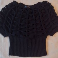 Дамска черна плетена Jie, снимка 2 - Блузи с дълъг ръкав и пуловери - 36918147
