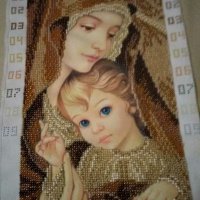 Гоблен "Богородица с младенеца", снимка 2 - Гоблени - 31017404