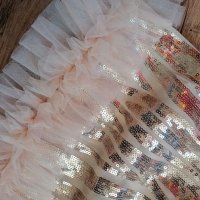 Коктейлна къса рокля с пайети и тюл, снимка 2 - Рокли - 39939385