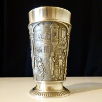 Чаша от калай с картини на Карл Шпицвег. , снимка 4 - Антикварни и старинни предмети - 31804487