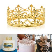 Сребриста Златиста корона тиара за декорация украса на торта , снимка 7 - Други - 44269960