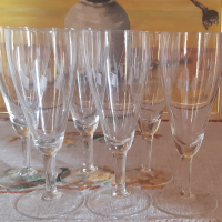 6 гравирани кристални чаши за вино/ шампанско, снимка 4 - Чаши - 44685400