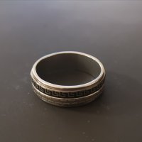 Нов пръстен за мъж Versace дизайн сребърно и черно, снимка 4 - Пръстени - 29902672