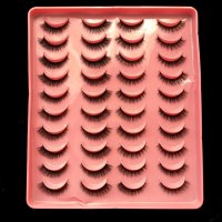 3D изкуствени мигли тип котешко око 20 чифта в кутия + пинсета и четка код FT04, снимка 2 - Козметика за лице - 42068345