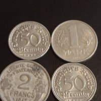 Лот монети от цял свят 4 броя ГДР, ФРАНЦИЯ, ГЕРМАНИЯ ЗА КОЛЕКЦИОНЕРИ 31847, снимка 1 - Нумизматика и бонистика - 44349073