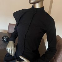 Стилна елегантна черна риза ! , снимка 5 - Ризи - 42402172