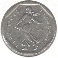 France-2 Francs-1980-KM# 942.1, снимка 2 - Нумизматика и бонистика - 42876707