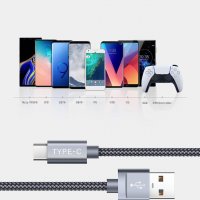 JSAUX USB A 3.0 към USB-C кабел за бързо зареждане, найлонова оплетка, 100 см, снимка 7 - USB кабели - 40126410