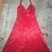 Червена сатенена рокля "Vero Moda", снимка 8 - Рокли - 36805808