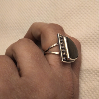 Масивен  сребърен пръстен с голям естествен ахат КОЛЕДНО НАМАЛЕНИЕ , снимка 3 - Пръстени - 36522328