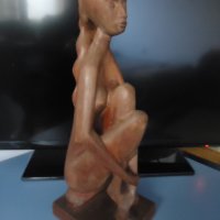 Стара дървена фигура дърворезба абстрактна еротика , снимка 2 - Статуетки - 39218933