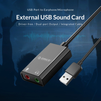 Orico външна звукова карта USB Sound card - Headphones, Mic, Black - SKT2-BK, снимка 6 - Други - 44782715