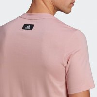 ADIDAS Мъжка тениска в розово, снимка 3 - Тениски - 36557075