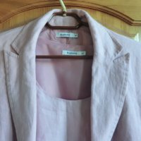 ленен розов комплект рокля и сако, снимка 5 - Костюми - 40313862