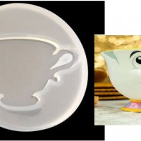 Чаша Чип от Красавицата и Звяра силиконов молд форма фондан шоколад гипс смола , снимка 1 - Форми - 29997973