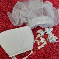 Ефектна сватбена рокля в комплект с дамска чанта, снимка 6 - Рокли - 44313281