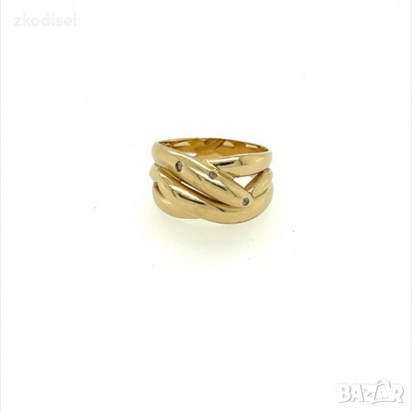 Златен дамски пръстен 6,14гр. размер:52 14кр. проба:585 модел:2692-3, снимка 1