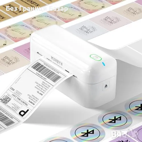Нов Bluetooth термален принтер за етикети 4x6 за бизнес, печат без мастило, снимка 1