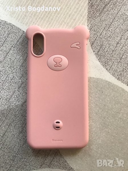 Калъф за телефон Baseus Bear за iPhone XS Max,розов, снимка 1