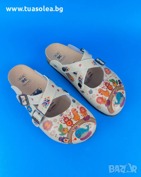 🥁 Намаление - Ортопедични чехли със стелка от естествена кожа | Марка Tuasolea, снимка 1