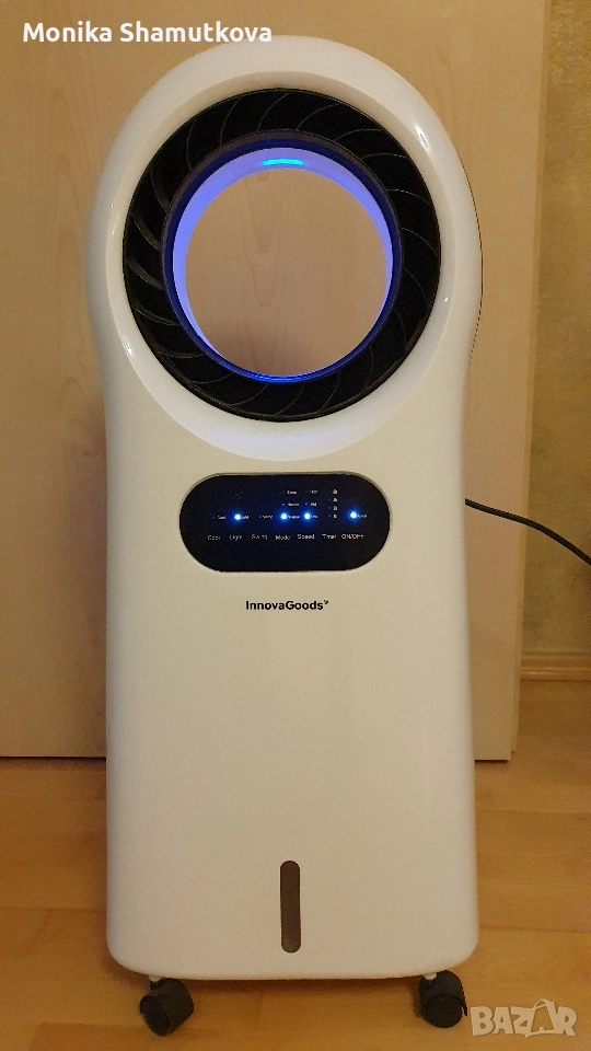 Мобилен въздушен охладител и йонизатор със светлинен ринг, снимка 1