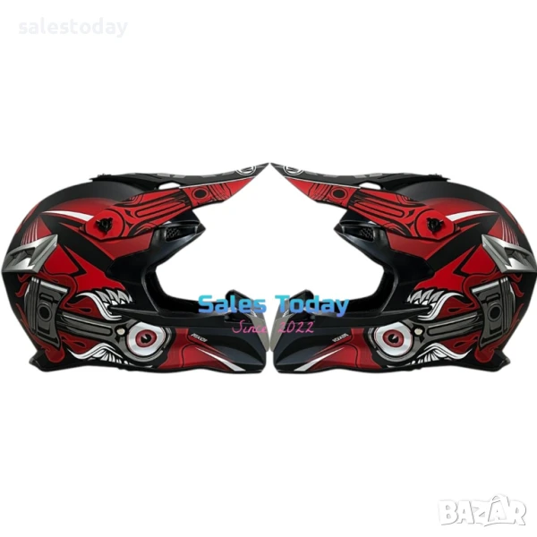 Кросова каска за мотор, ендуро, АТВ, Скутер, 3 размера, червена, снимка 1