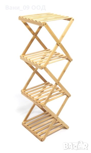 91см Сгъваема бамбукова етажерка за баня, снимка 1