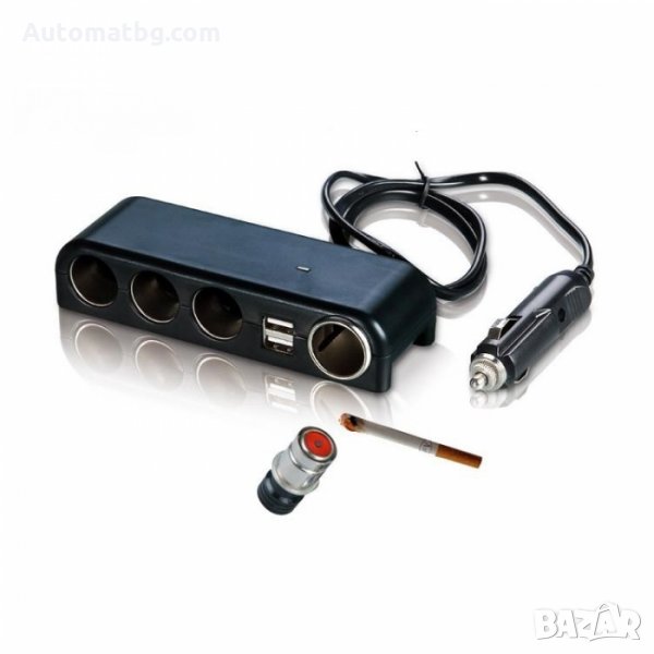 Разклонител за запалка Automat, 4 гнезда, 2 USB, 12V, 24V, снимка 1
