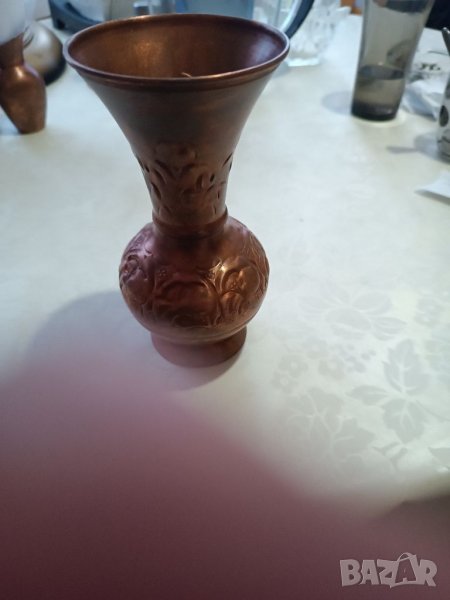 Стара ръчно изработена медна ваза, снимка 1