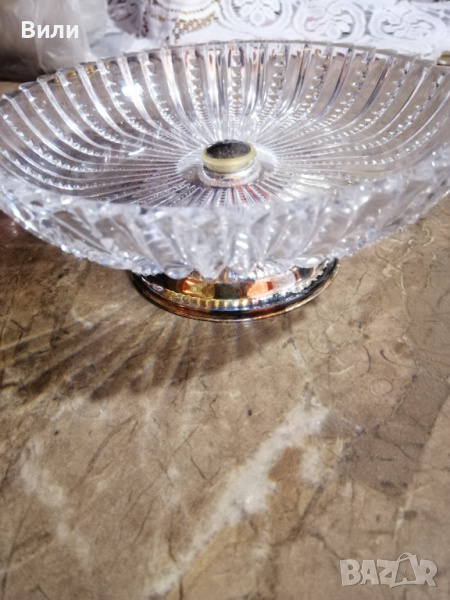 Красив кристален съд за ядки, дребни плодове, бижута, снимка 1