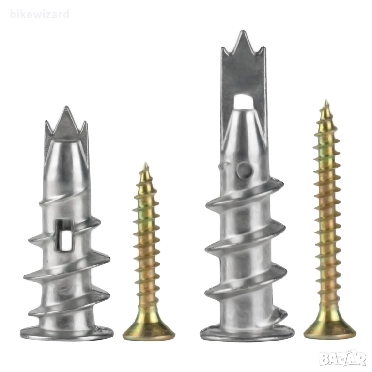 45 броя дюбели за гипсокартон, самопробивни дюбели за гипсокартон с винтове, снимка 1