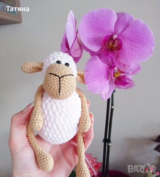 Плетена играчка овца амигуруми, снимка 1