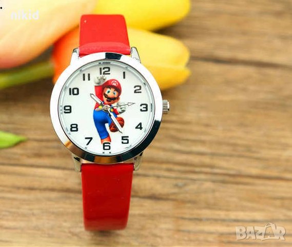 Супер Марио Super Mario червен детски ръчен часовник, снимка 1