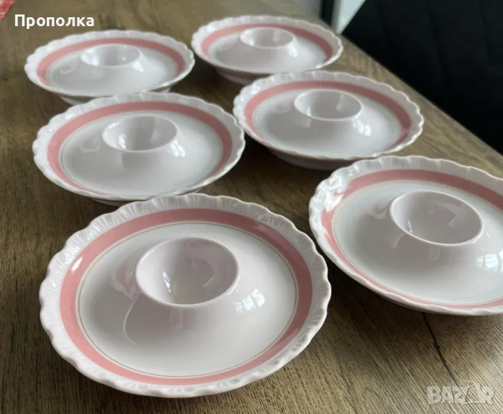 Коктиери Hutschenreuther от нежен розов порцелан - 6бр. , снимка 1