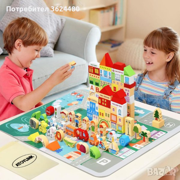 Дървен конструктор 120 части, снимка 1