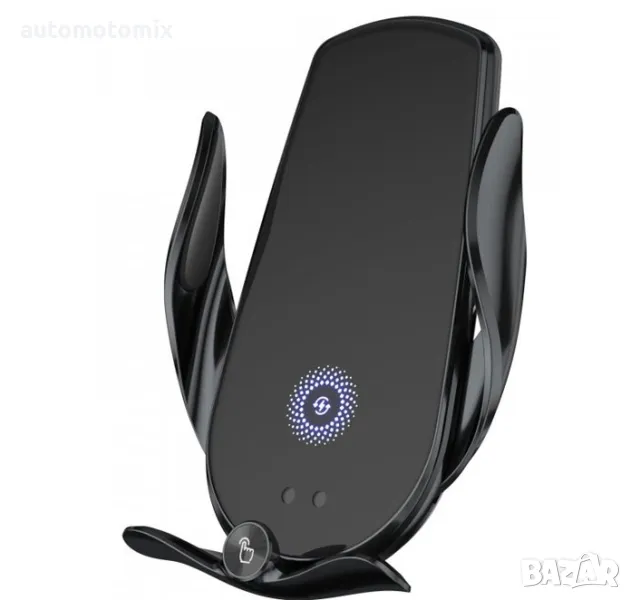 Поставка за телефон с Wireless Charger - Черна, 182742, снимка 1