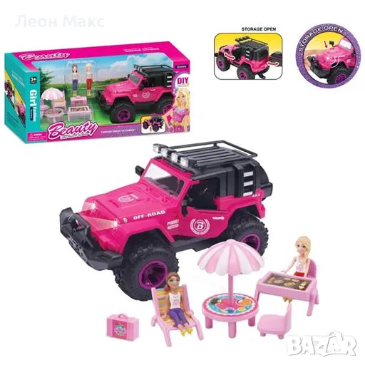 Кукла с Джип и к-т за пикник на батерии , снимка 1