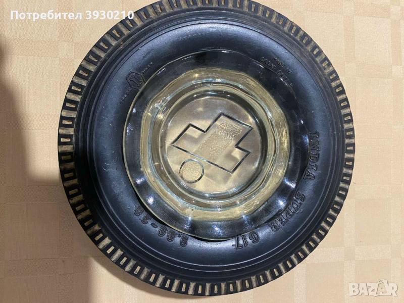 Ретро пепелник гума - India Tires Super G17, снимка 1