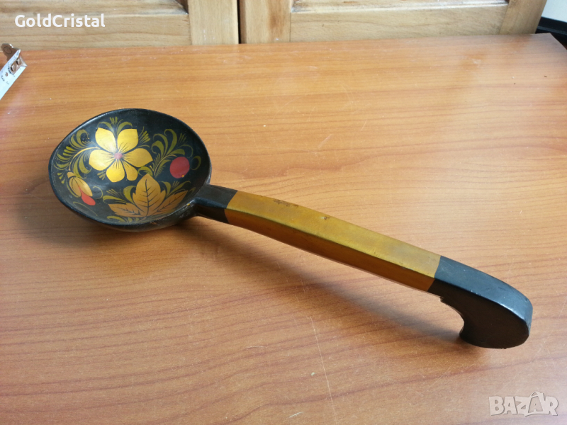 Руски дървен черпак лъжица, снимка 1