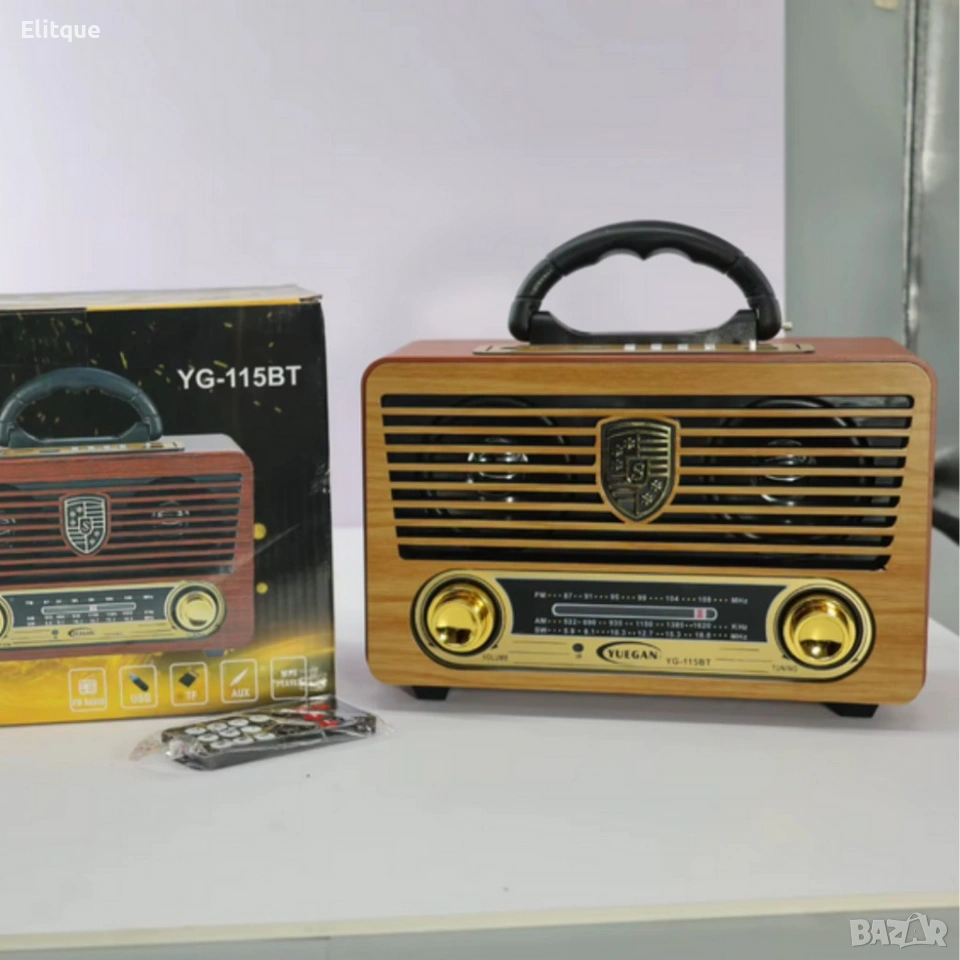Ретро радио с Bluetooth и дистанционно управление Yuegan YG-115BT – AM/FM/SW, USB/TF MP3, снимка 1