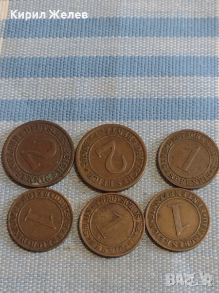 Лот монети 6 броя DEUTCHES REICH PFENNIG Германия различни години и номинали за КОЛЕКЦИЯ 31519, снимка 1