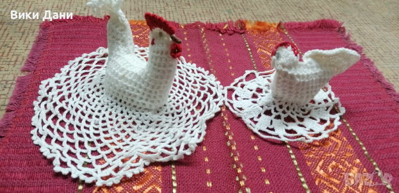 плетени на една кука петле и кокошка, снимка 1
