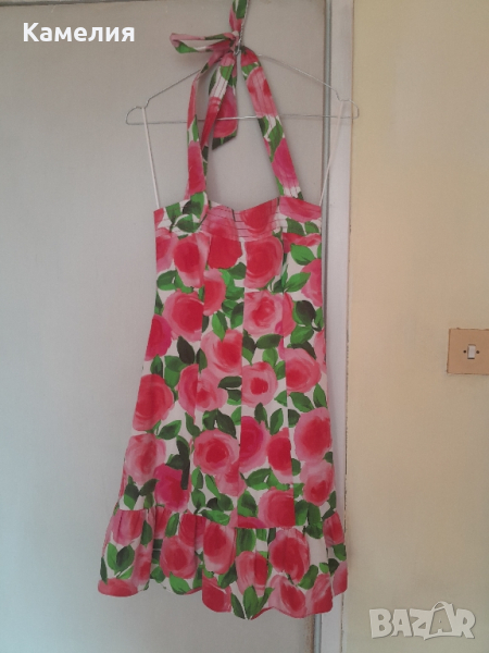 Рокля с рози Nafnaf - XS(34) размер , снимка 1