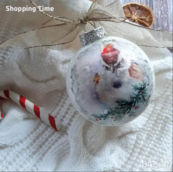 НОВА ръчно декорирана голяма стъклена топка 10см, Спиди/лично предаване, снимка 1