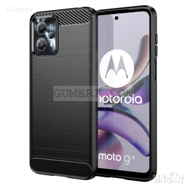 Motorola Moto G23 Противоударен Силиконов Гръб - Карбон, снимка 1