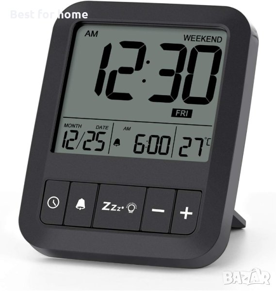 LIORQUE Дигитален часовник с термометър и аларми, снимка 1