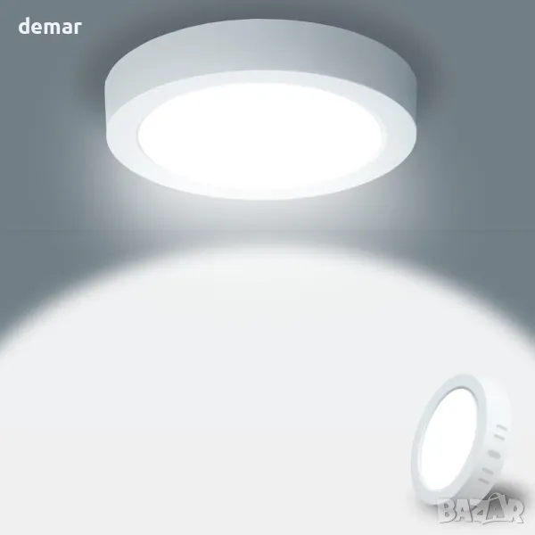 Кръгла LED лампа за баня, 15W, 1620LM, водоустойчива таванна лампа IP44, 17CM студено бяла светлина, снимка 1