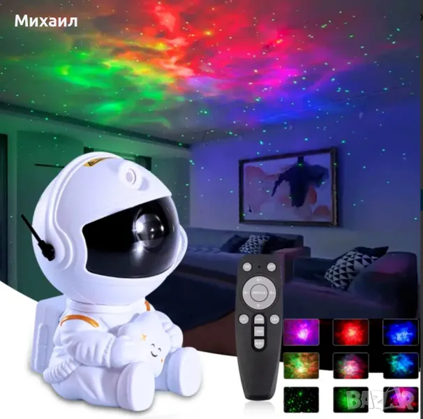 Проектор STELS, Коледна украса Звезден астронавт, Нощна лампа за деца., снимка 1