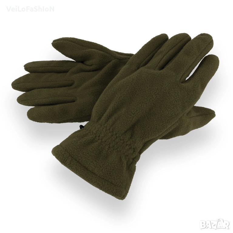 Нови топли поларени ръкавици в цвят каки, Унисекс , снимка 1