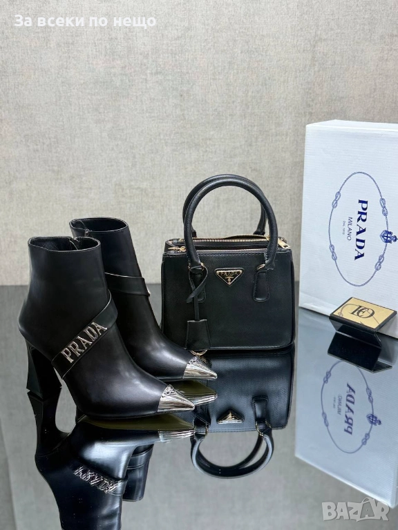 Prada Дамски Черни Боти На Ток Прада Код SK115, снимка 1